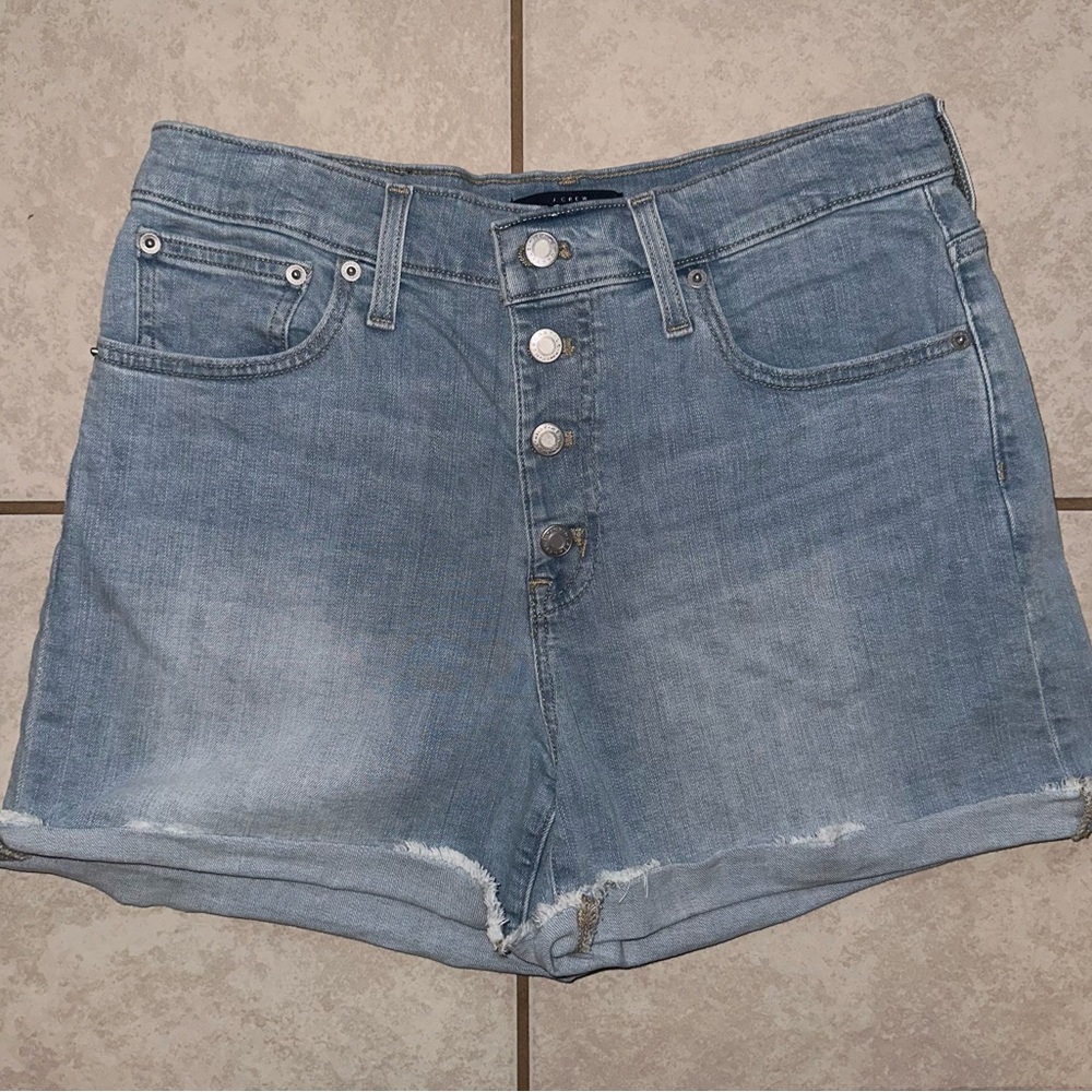 J. Crew Mercantile, Denim Jean Shorts, Silver Buttons, Size 28